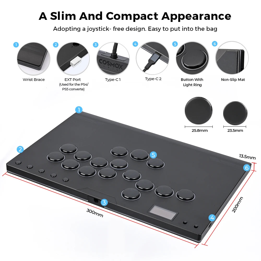 Haute42-COSMOX HautePad M Ultra Gen 2 Leverless Controller for PC/PS3/PS4/Switch