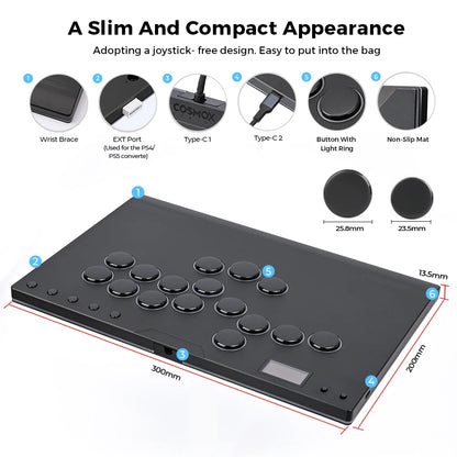 Haute42-COSMOX HautePad M Ultra Gen 2 Leverless Controller for PC/PS3/PS4/Switch